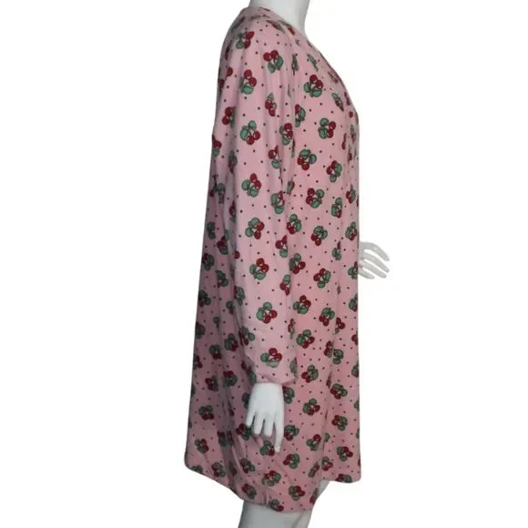 MARY ENGELBREIT Nightgown/Pajama top, XL, Pink, Cherries, Fleece, Life Is Sweet - Picture 6 of 11